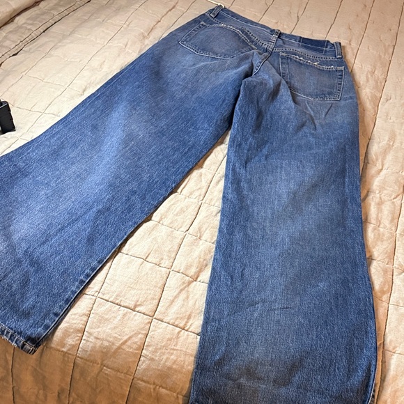 AMO Frida Flare Jeans Size 27 NWT High Rise Distressed Wide Leg $310 - Picture 7 of 7